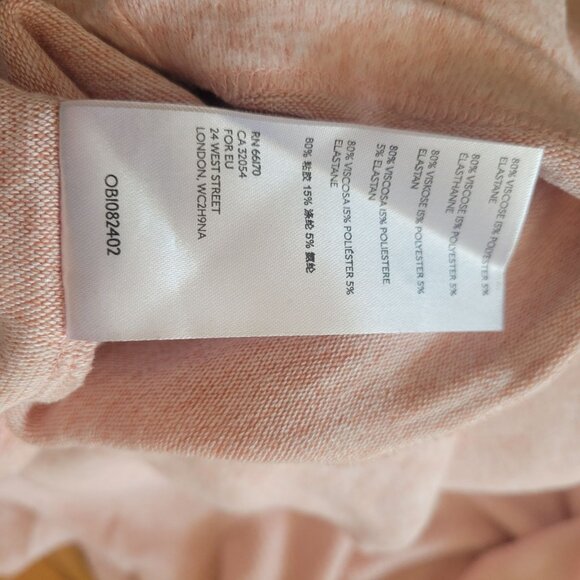 Saturday Sunday Soft Pink Cowl Neck Sweater With Tie Sleeve Details & Ribbed Tri - Picture 5 of 5